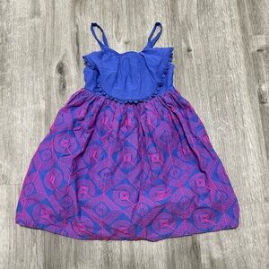 Cat & Jack Girls Dark‎ Periwinkle and Pink Dress, size XS (4/5)